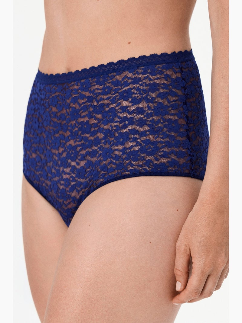 Cueca feminina easy bel slip renda penti Azul-marinho - Kiabi