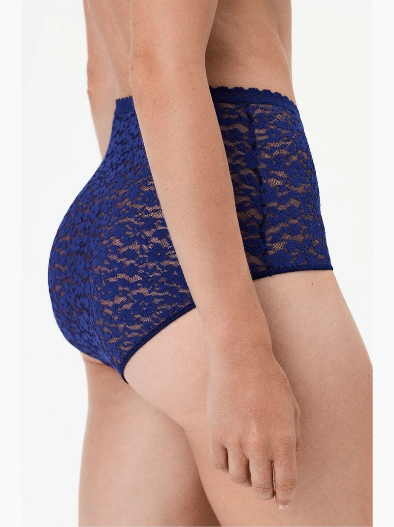 Cueca feminina easy bel slip renda penti Azul-marinho - Kiabi