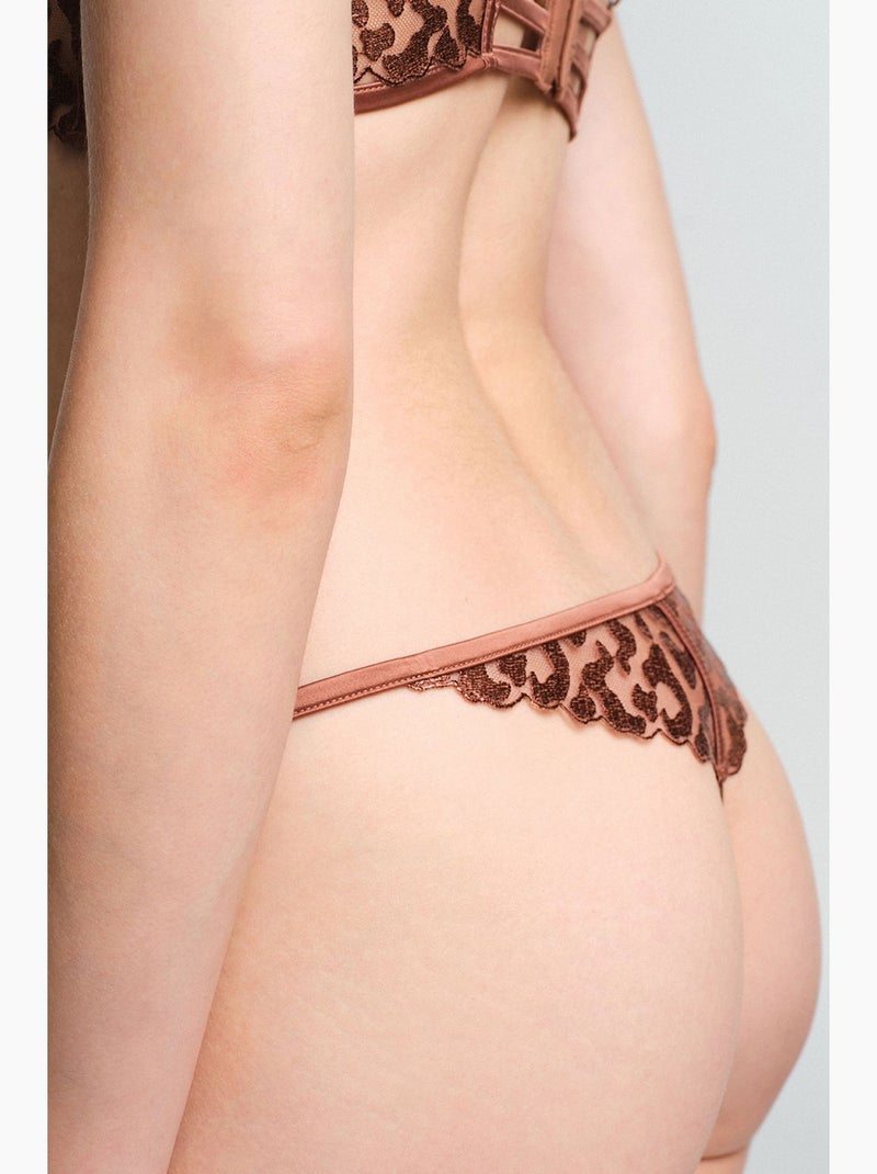 Cueca feminina fera string penti Castanho - Kiabi