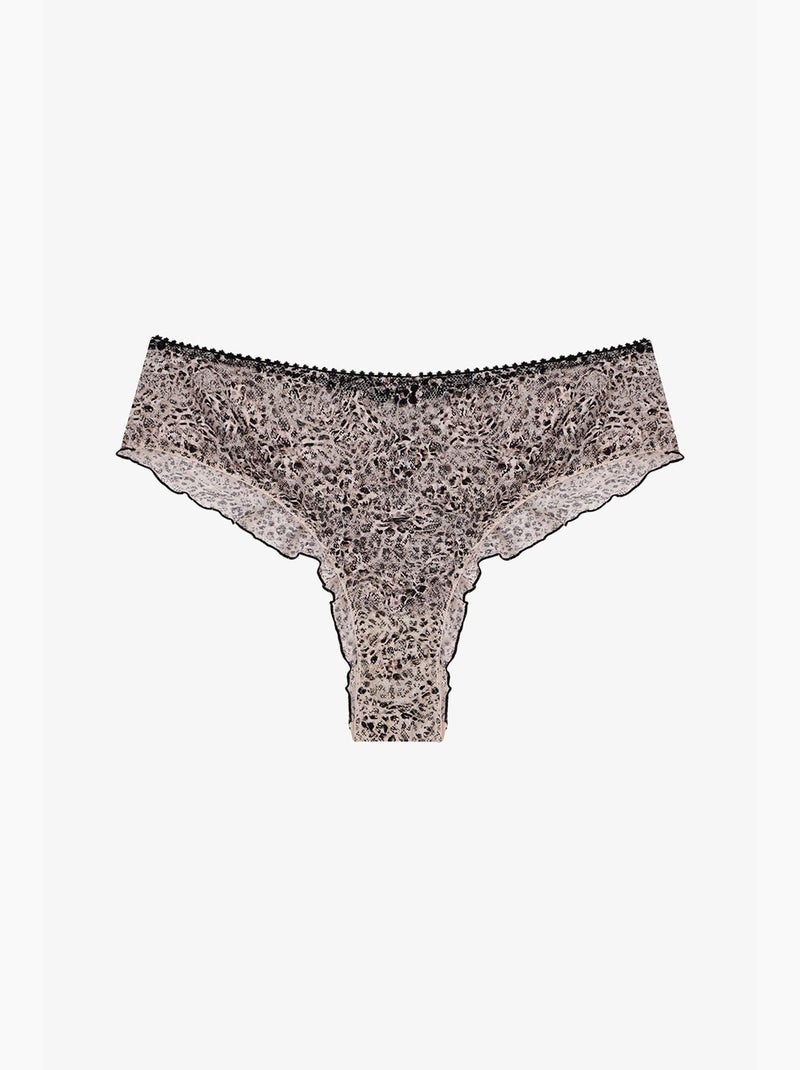 Cueca hipster cheeky com estampado de leopardo penti Bege-argila - Kiabi