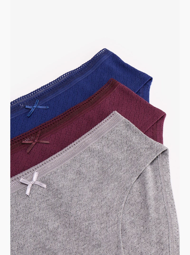 Cueca hipster elegance pointel penti Azul Vermelho Cinza - Kiabi