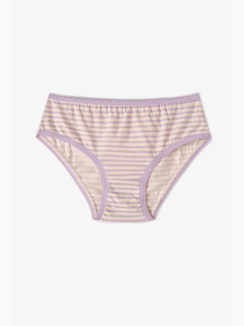 Cueca infantil flory floral em algodão penti Ecru/Rosa - Kiabi