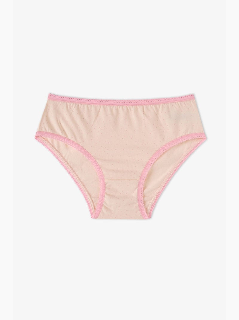 Cueca infantil flory floral em algodão penti Ecru/Rosa - Kiabi