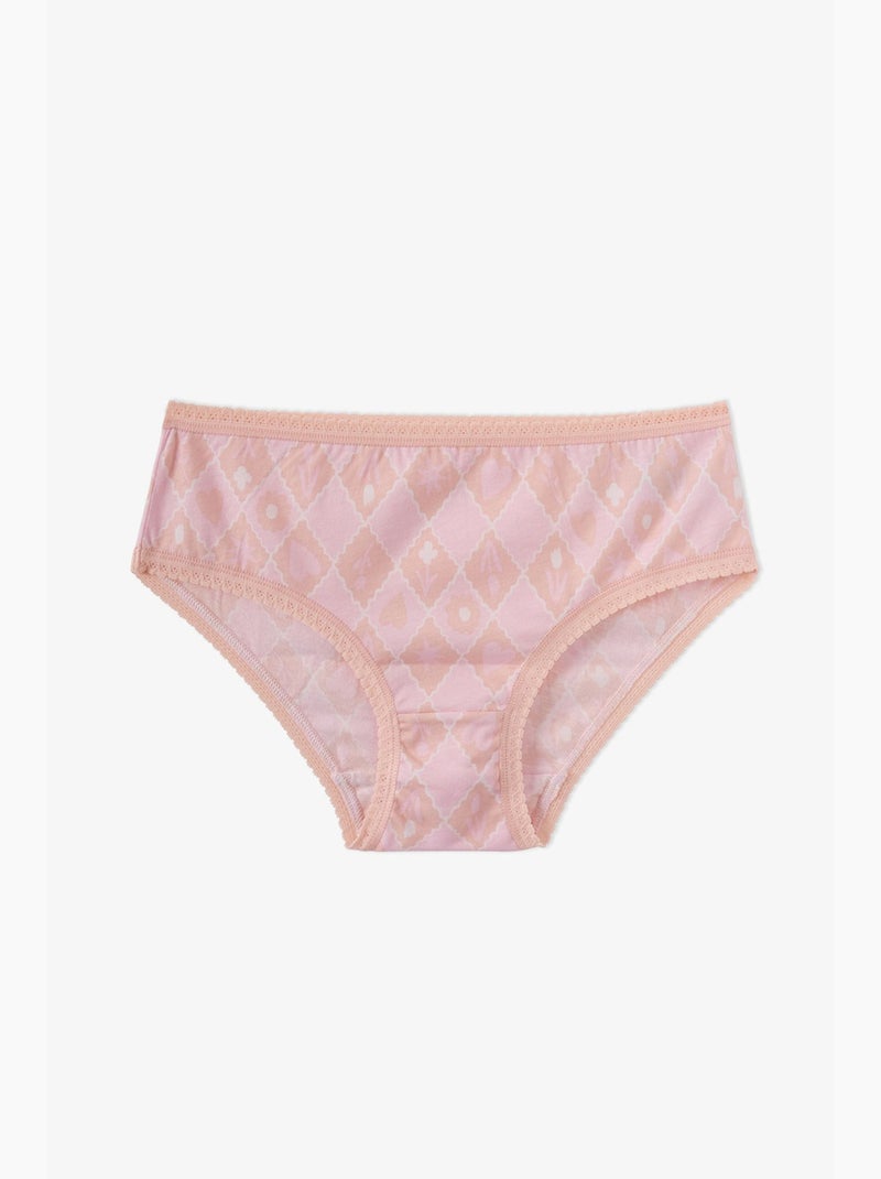 Cueca menina princess print floral em algodão penti Rosa - Kiabi