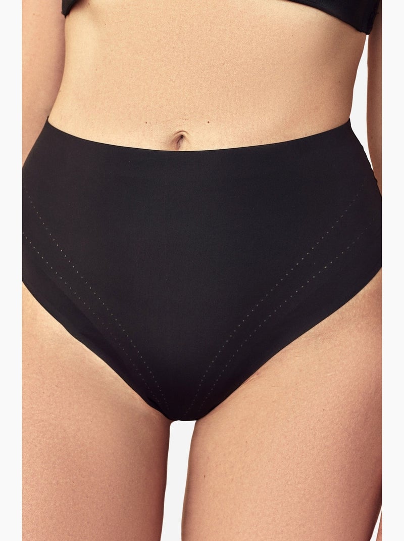 Cueca modeladora cintura alta leve invisível penti Preto - Kiabi