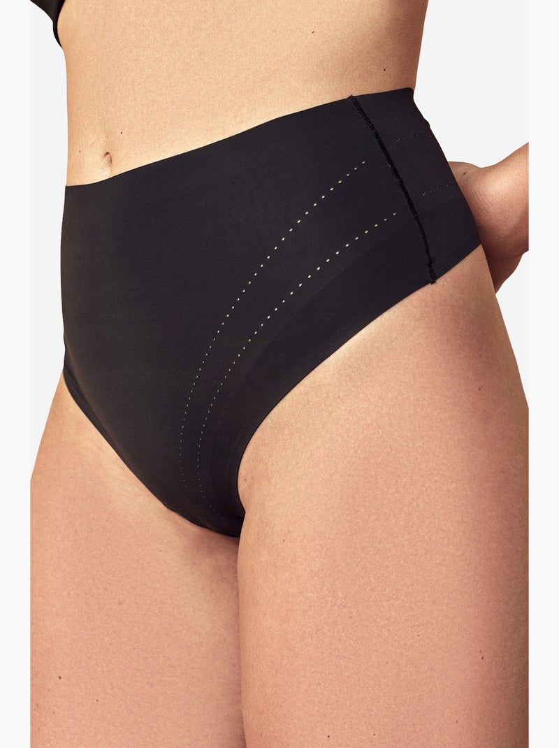 Cueca modeladora cintura alta leve invisível penti Preto - Kiabi