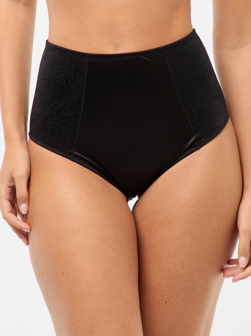 Cueca modeladora microfibra e renda - Kiabi