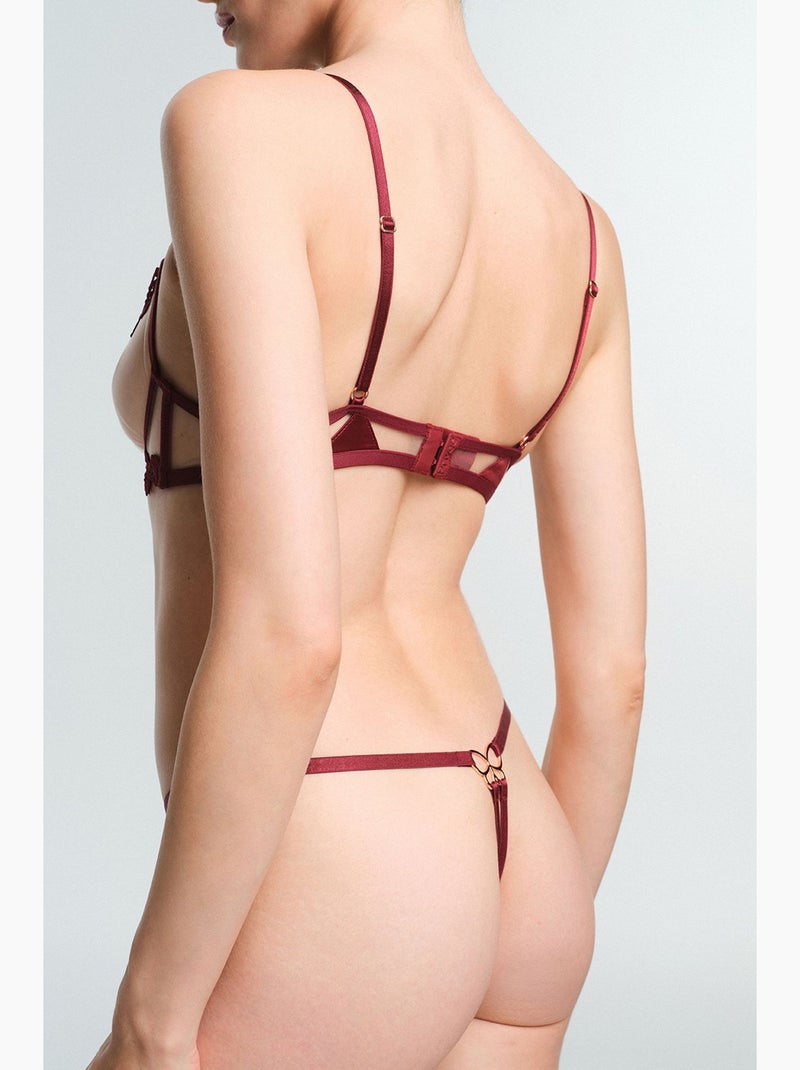 Cueca mulher olea string penti Vermelho bordô - Kiabi