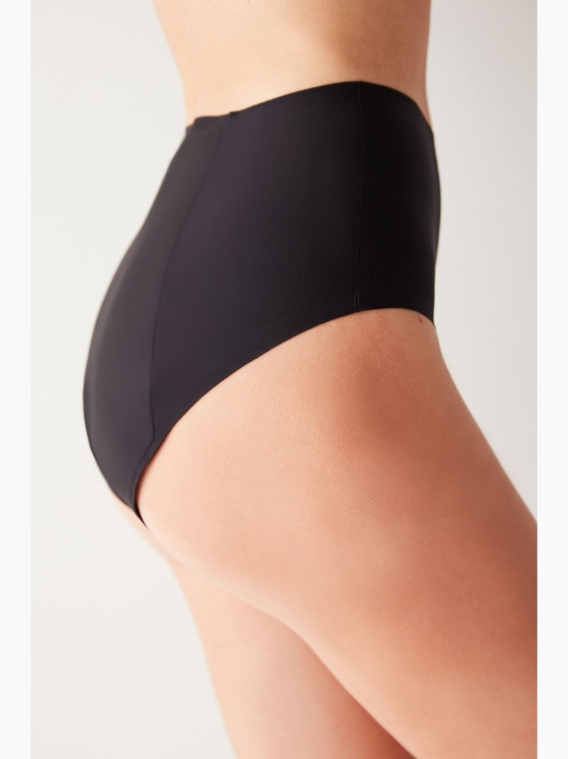 Cueca slip de cintura subida period penti Preto - Kiabi
