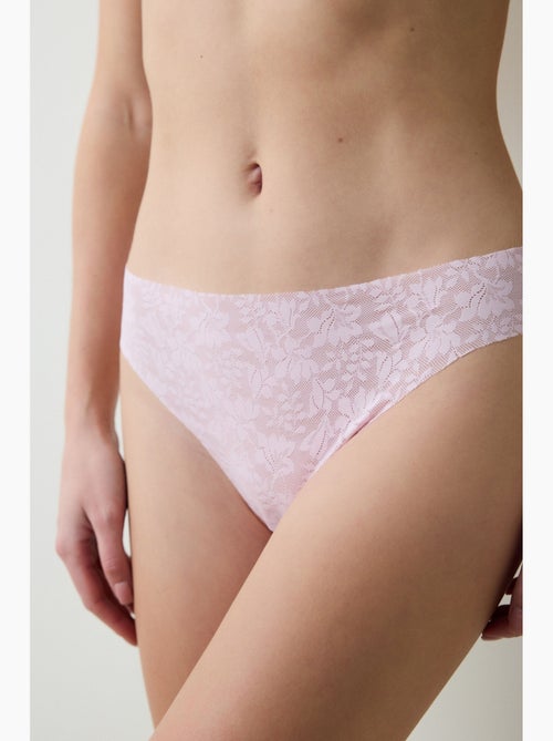 Cueca slip em renda com corte a laser invisível penti - Kiabi Cueca slip em renda com corte a laser invisível penti - Kiabi