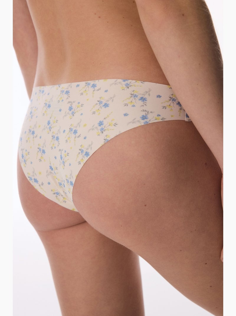 Cueca slip estampada com corte a laser penti Branco Azul - Kiabi