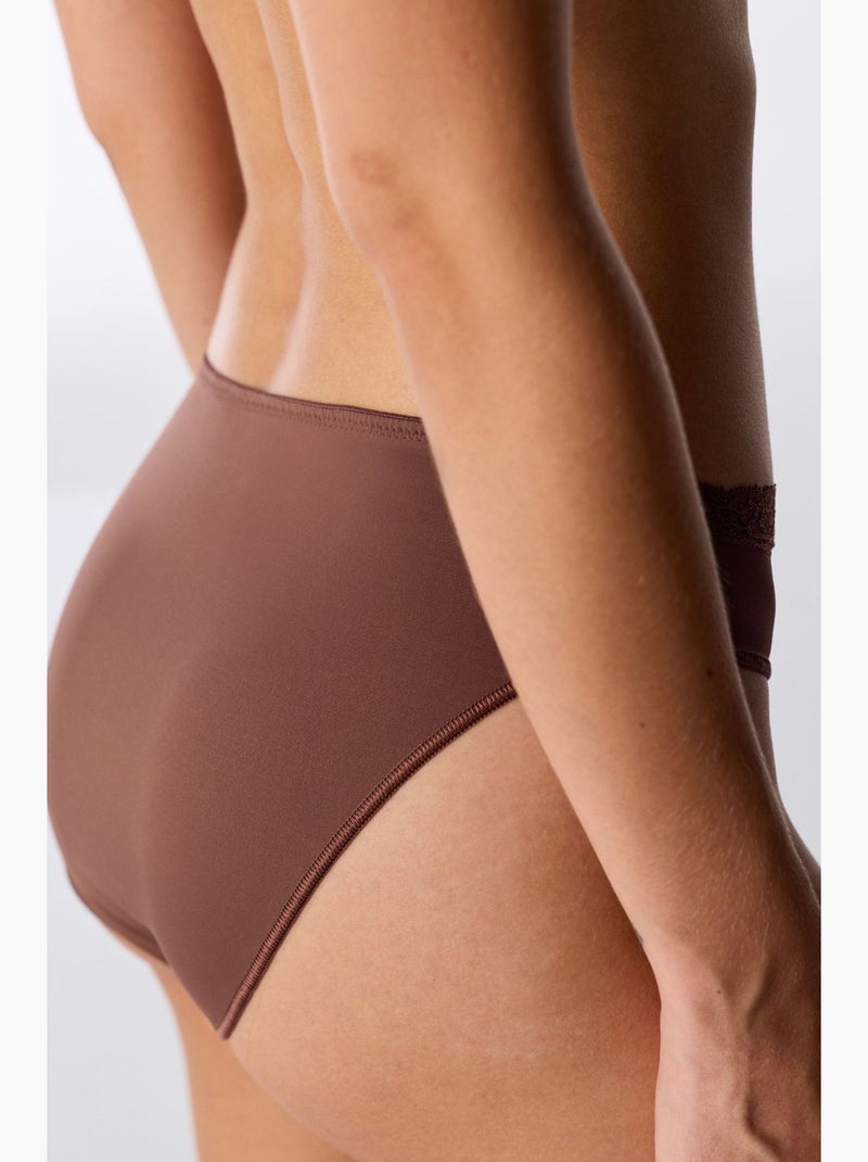 Cueca slip feminina penti Castanho-chocolate - Kiabi