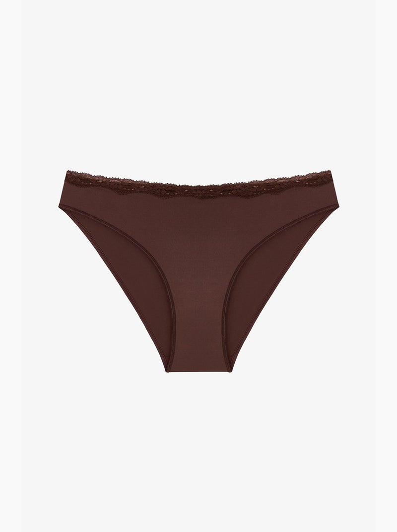 Cueca slip feminina penti Castanho-chocolate - Kiabi