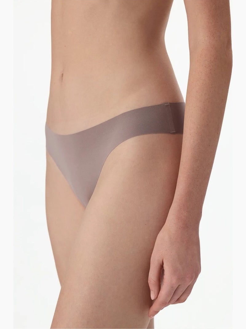 Cueca slip invisível de corte a laser penti Bege-argila - Kiabi