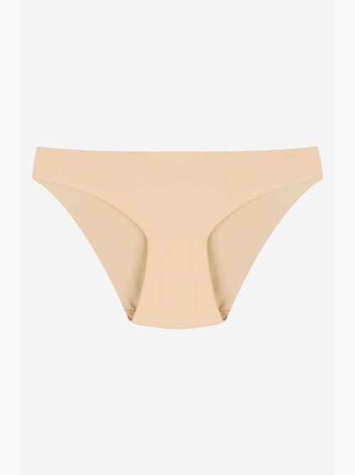 Cueca slip lisa sem costuras de cintura média com corte a laser penti - Kiabi Cueca slip lisa sem costuras de cintura média com corte a laser penti - Kiabi
