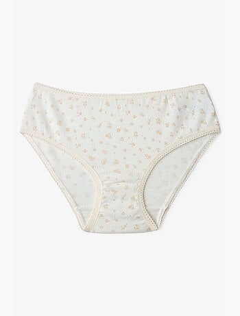 Cueca slip menina com estampado floral miúdo penti