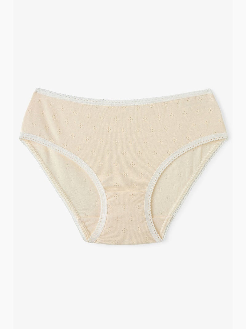 Cueca slip menina com estampado floral miúdo penti Creme - Kiabi