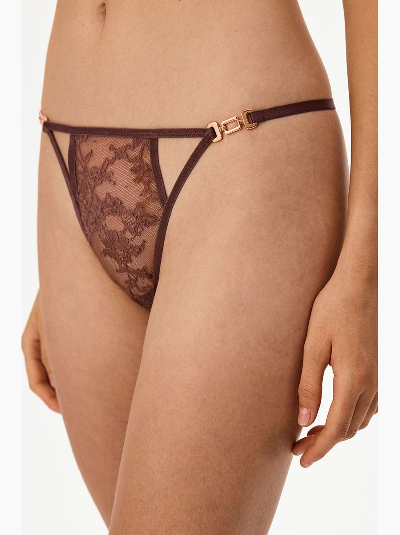 Cueca string com alças mulher penti Vermelho bordô - Kiabi
