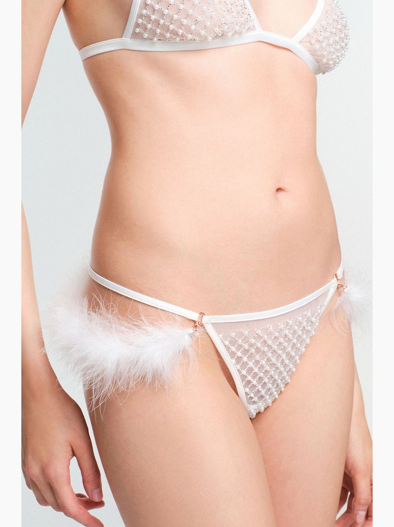 Cueca string pelia partida penti Branco - Kiabi