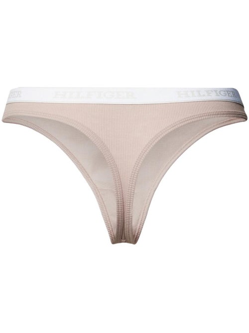 Cueca Thong Bege Tommy Hilfiger para Mulher - Kiabi Cueca Thong Bege Tommy Hilfiger para Mulher - Kiabi