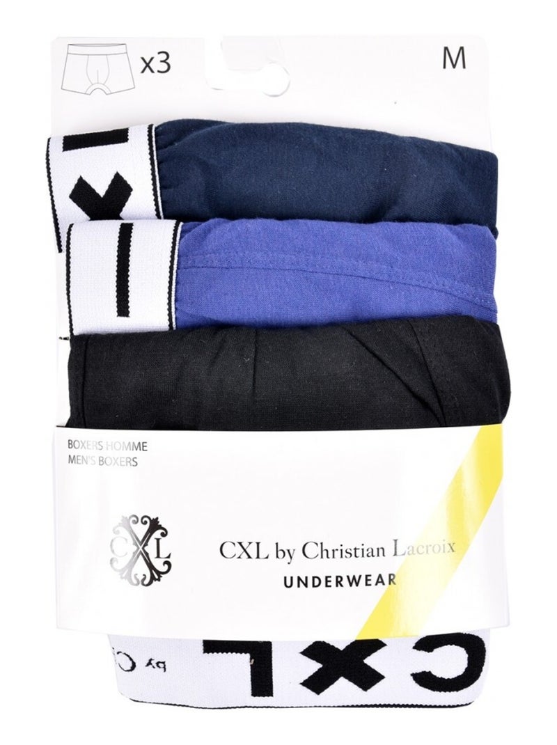 Cuecas boxer CXL By LACROIX - Pack de 3 Preto Azul-marinho Azul - Kiabi