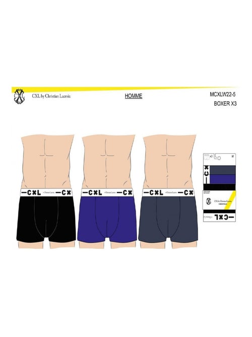 Cuecas boxer CXL By LACROIX - Pack de 3 - Kiabi Cuecas boxer CXL By LACROIX - Pack de 3 - Kiabi