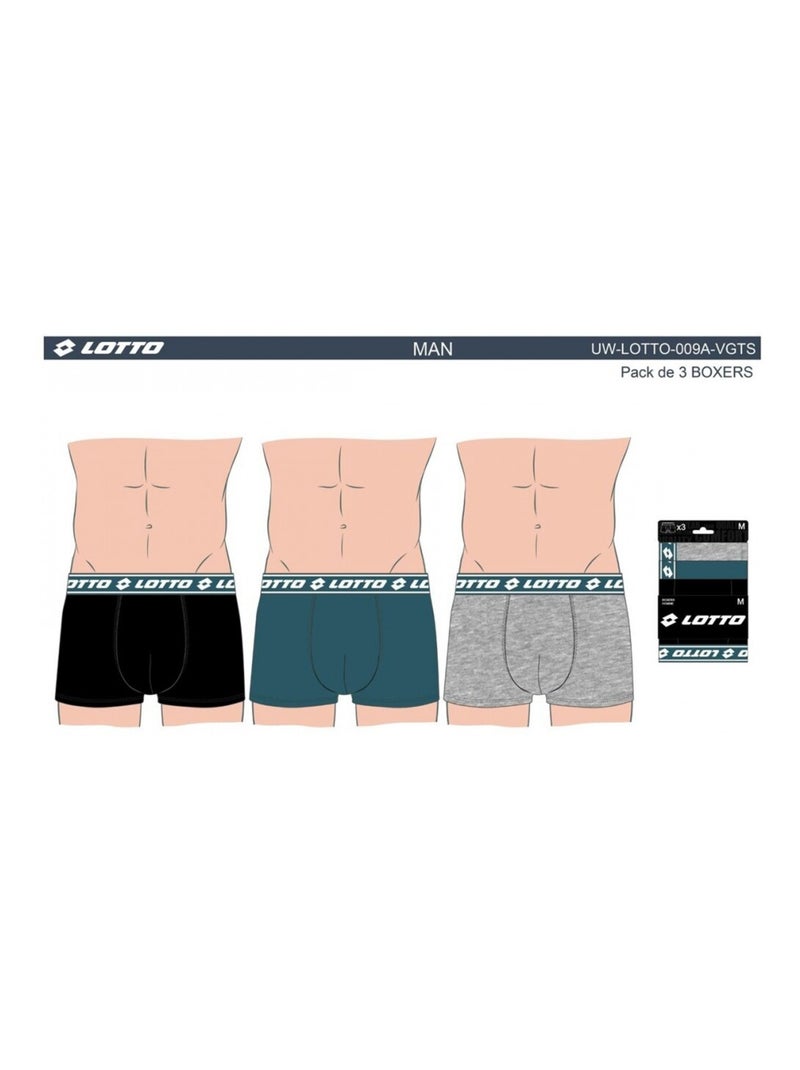 Cuecas Boxer Homem LOTTO - Pack de 9 Azul-cinza claro Cinza - Kiabi