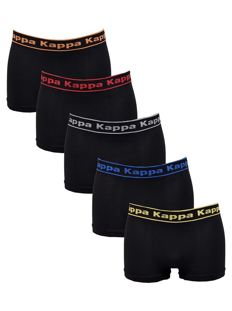 Cuecas Boxer KAPPA Sem Costura Pack de 5 SEAMLESS0408 Preto Multicolorido - Kiabi