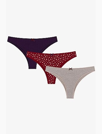 Cuecas brasileiras com estampado de laço snow cute 3 un. Penti