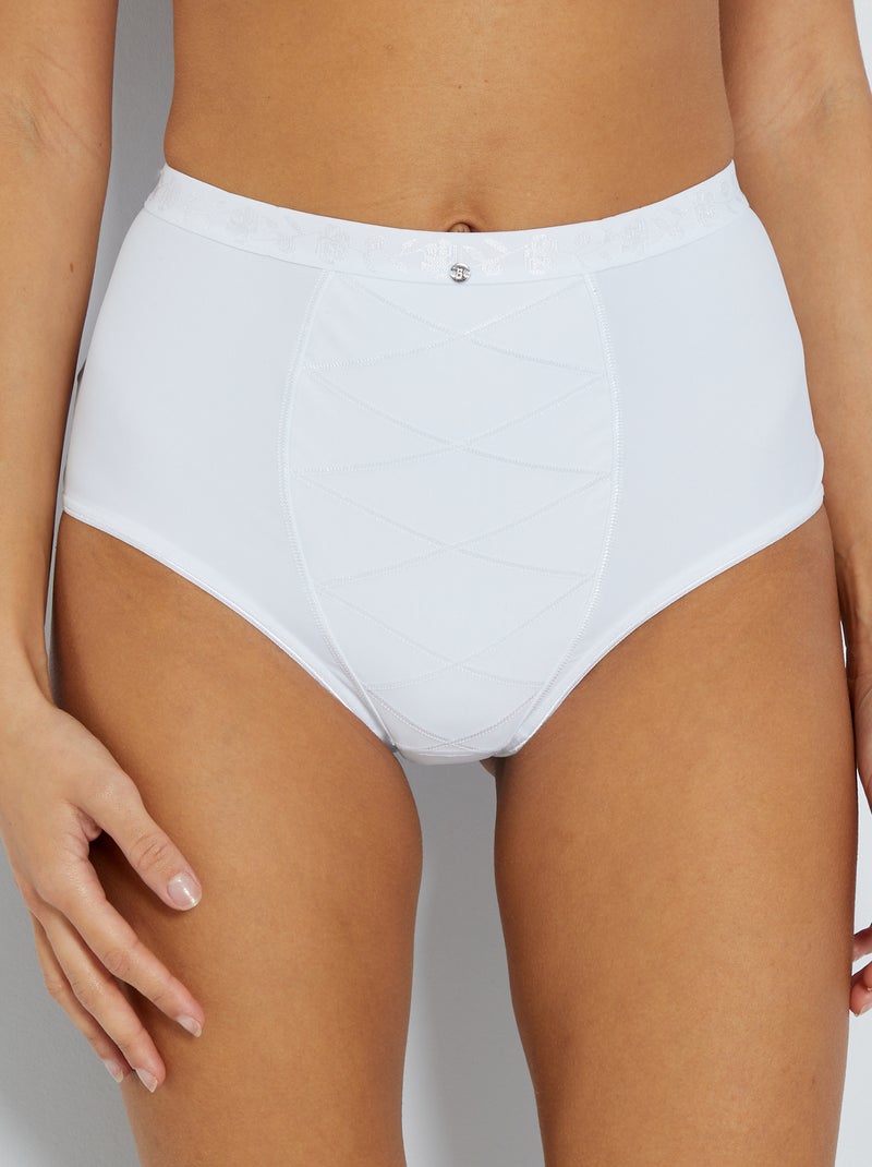 Cuecas com cintura subida Maxi Barriga Lisa 'Bestform' BRANCO - Kiabi