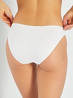 Cuecas de algodão com galão de renda - Kiabi