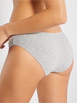 Cuecas de algodão com galão de renda - Kiabi