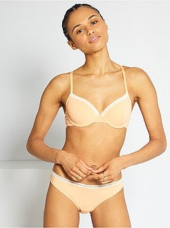 Cuecas de algodão com galão de renda - Kiabi