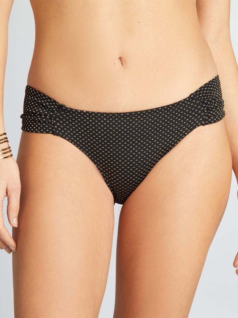 Cuecas de biquíni brasileiras para mulher tecidas Preto - Kiabi