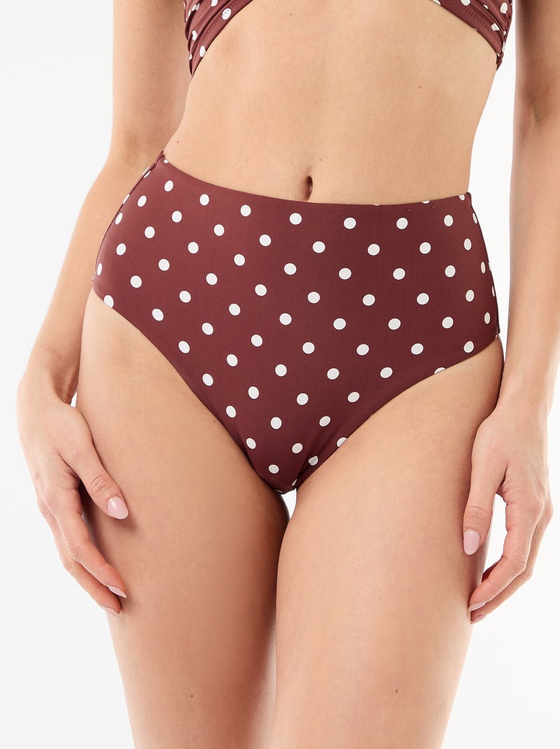Cuecas de biquíni modeladoras de cintura alta Castanho - Kiabi