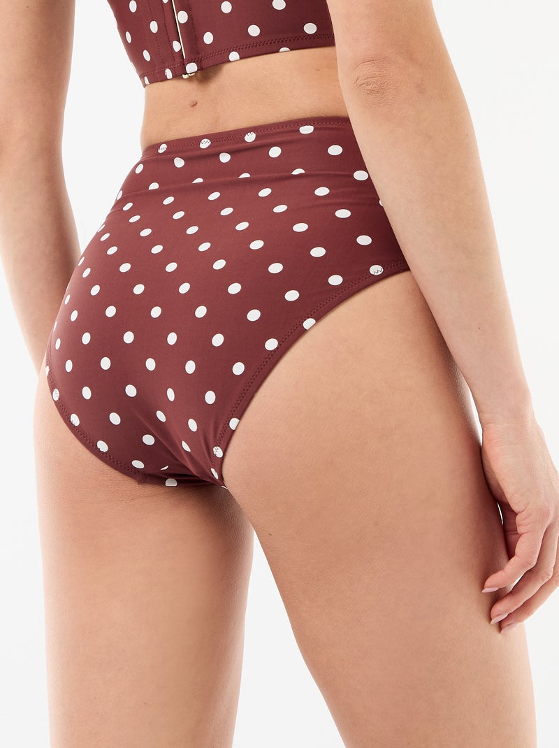 Cuecas de biquíni modeladoras de cintura alta Castanho - Kiabi