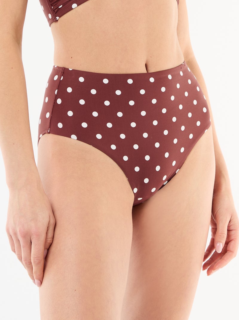 Cuecas de biquíni modeladoras de cintura alta Castanho - Kiabi