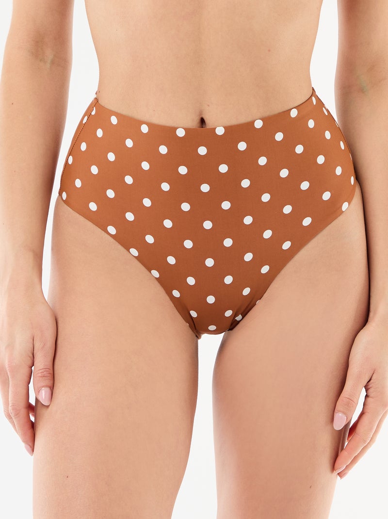 Cuecas de biquíni modeladoras de cintura alta Castanho - Kiabi