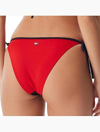 Cuecas de biquíni tommy hilfiger de lado fino azul-marinho para mulher