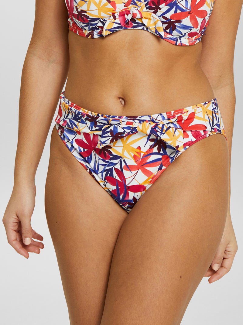 Cuecas de fato de banho com cintura subida com estampados BRANCO - Kiabi
