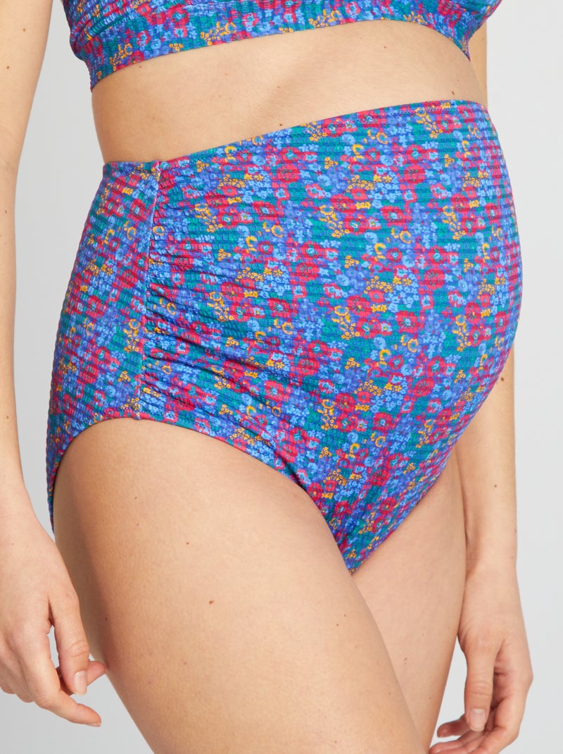 Cuecas de fato de banho de grávida com estampado florido AZUL - Kiabi