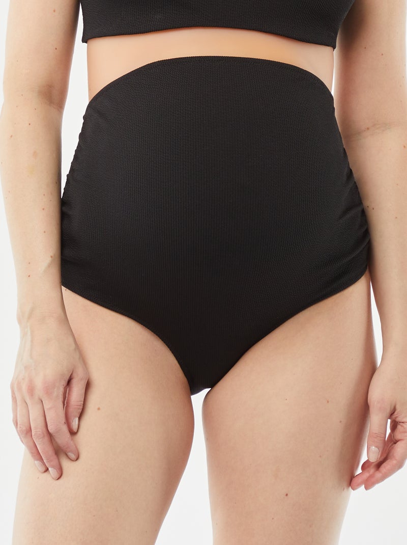 Cuecas de fato de banho de grávida texturadas com cintura subida Preto - Kiabi