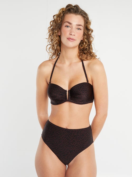 Cuecas de fato de banho leopardo com cintura subida - Kiabi