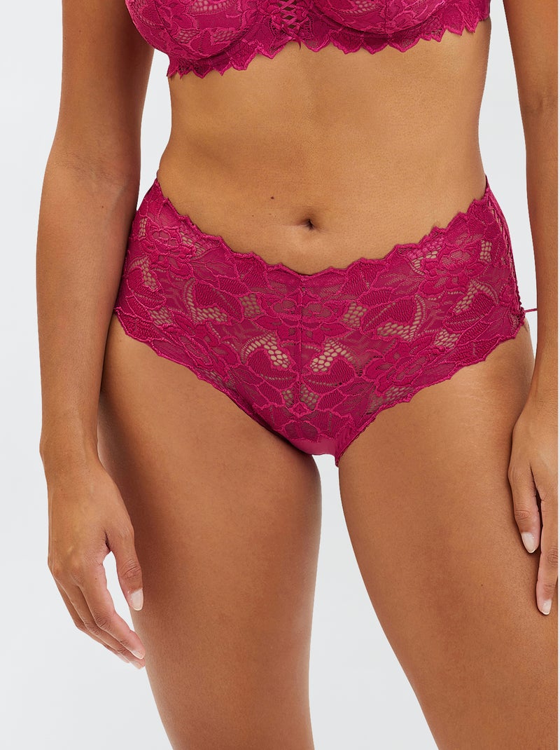 Cuecas de renda e microfibra Arum 'Sans Complexe' VERMELHO - Kiabi