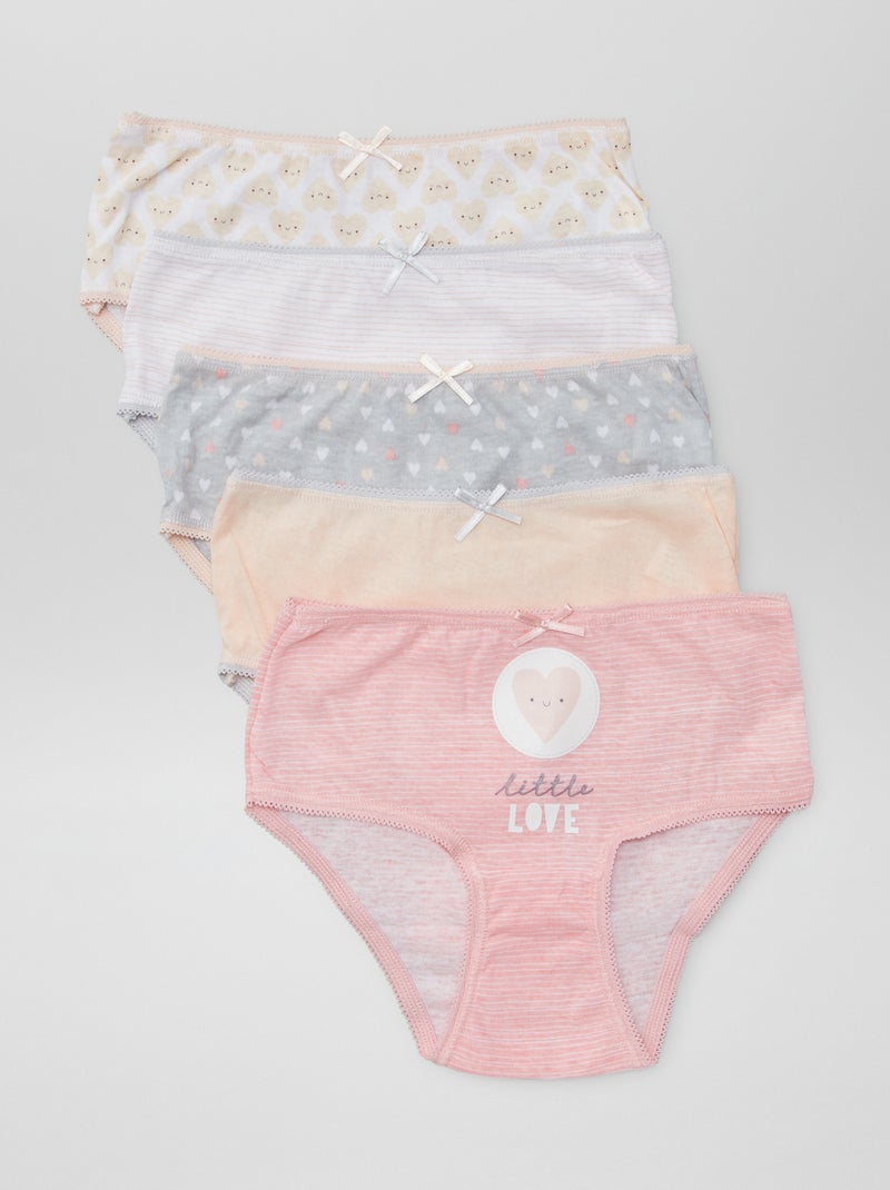 Cuecas em algodão estampadas - lote de 5 LARANJA - Kiabi