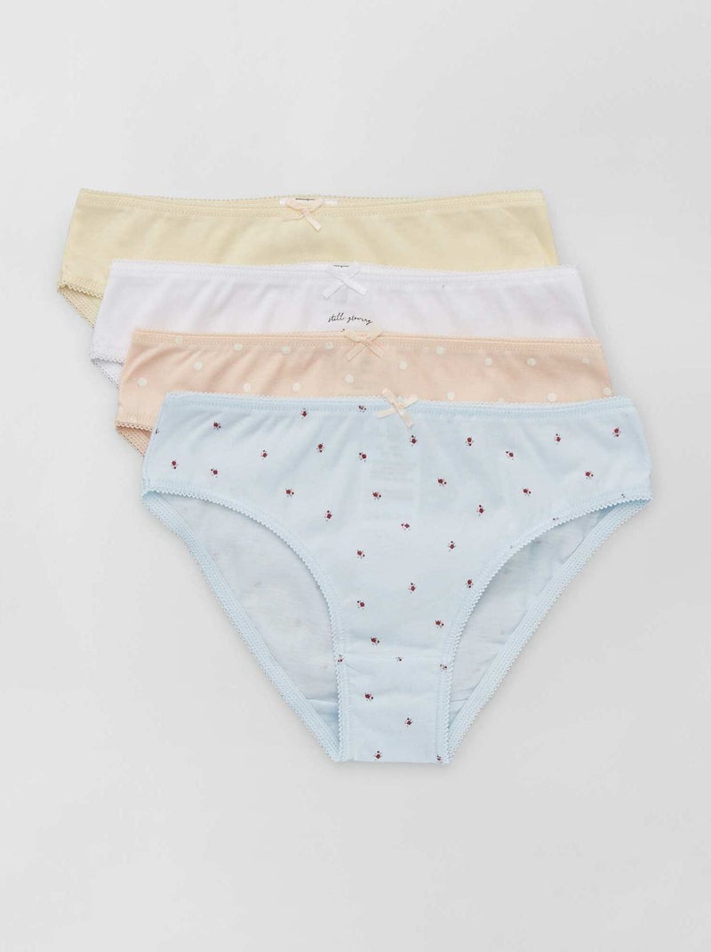 Cuecas em jersey com laço de fantasia  - Lote de 4 AZUL - Kiabi