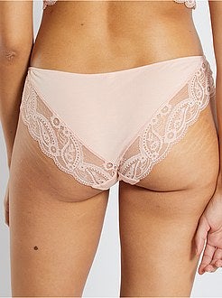 Cuecas em jersey e renda - Kiabi