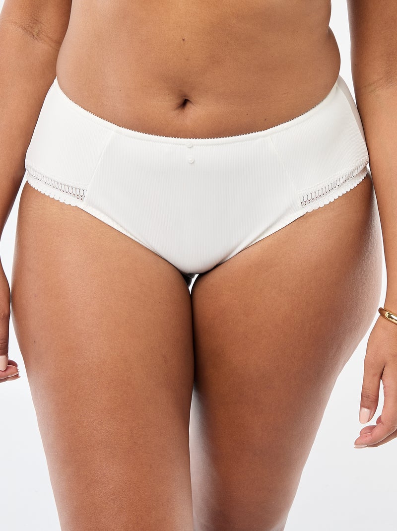 Cuecas em microfibra nervurada Branco - Kiabi