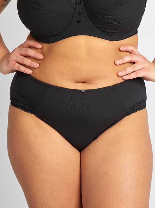 Cuecas em microfibra nervurada - Kiabi