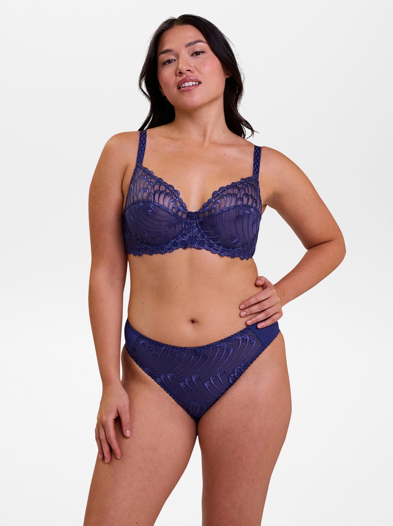 Cuecas em renda - 'Wolf lingerie' AZUL - Kiabi